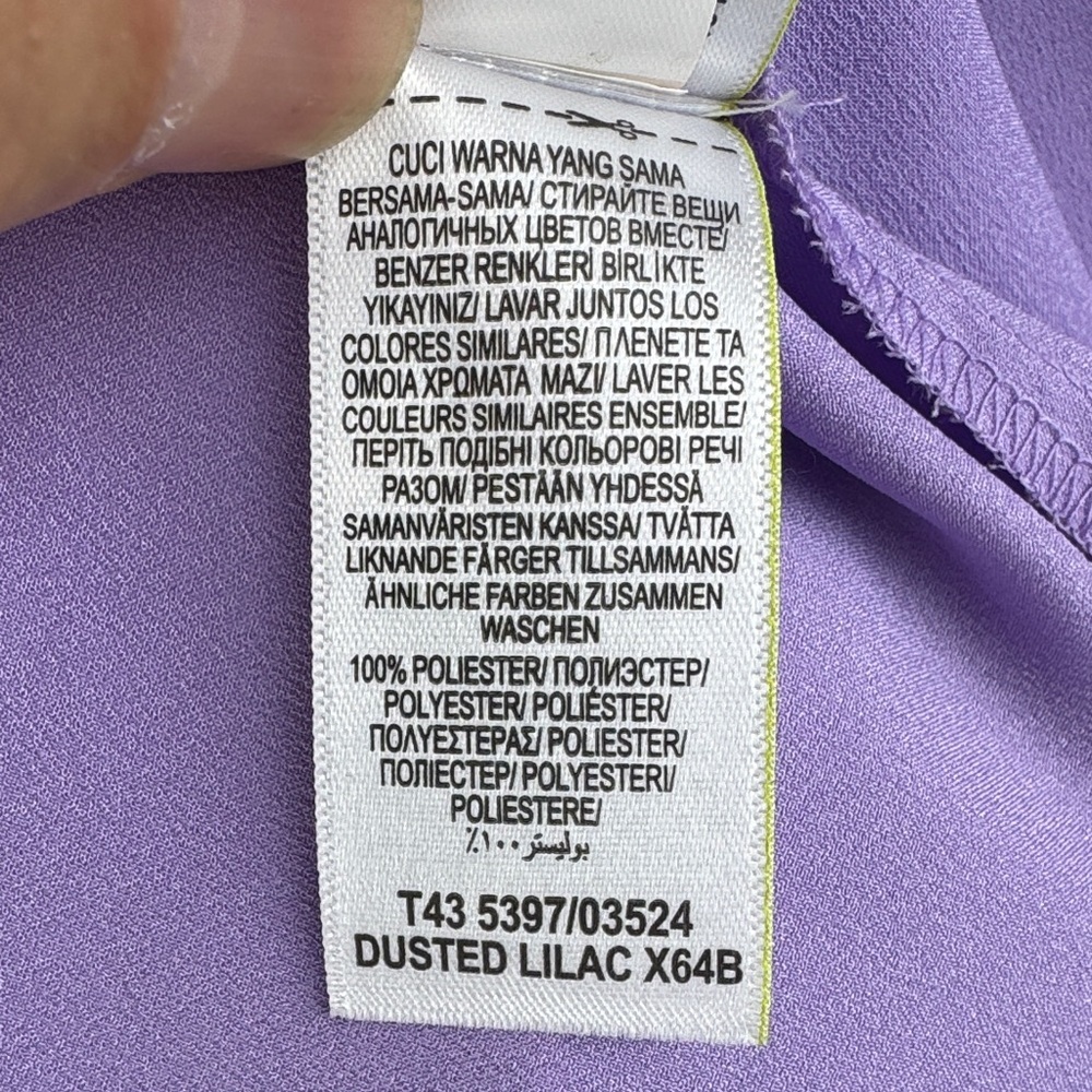 M&S Collections Lavender Satin Button Down Top - Picture 8 of 9
